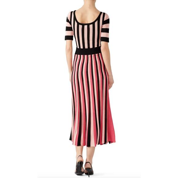 Temperley London Pink Striped Scoop necklin Isabella Knit Dress SZ S - Picture 2 of 15